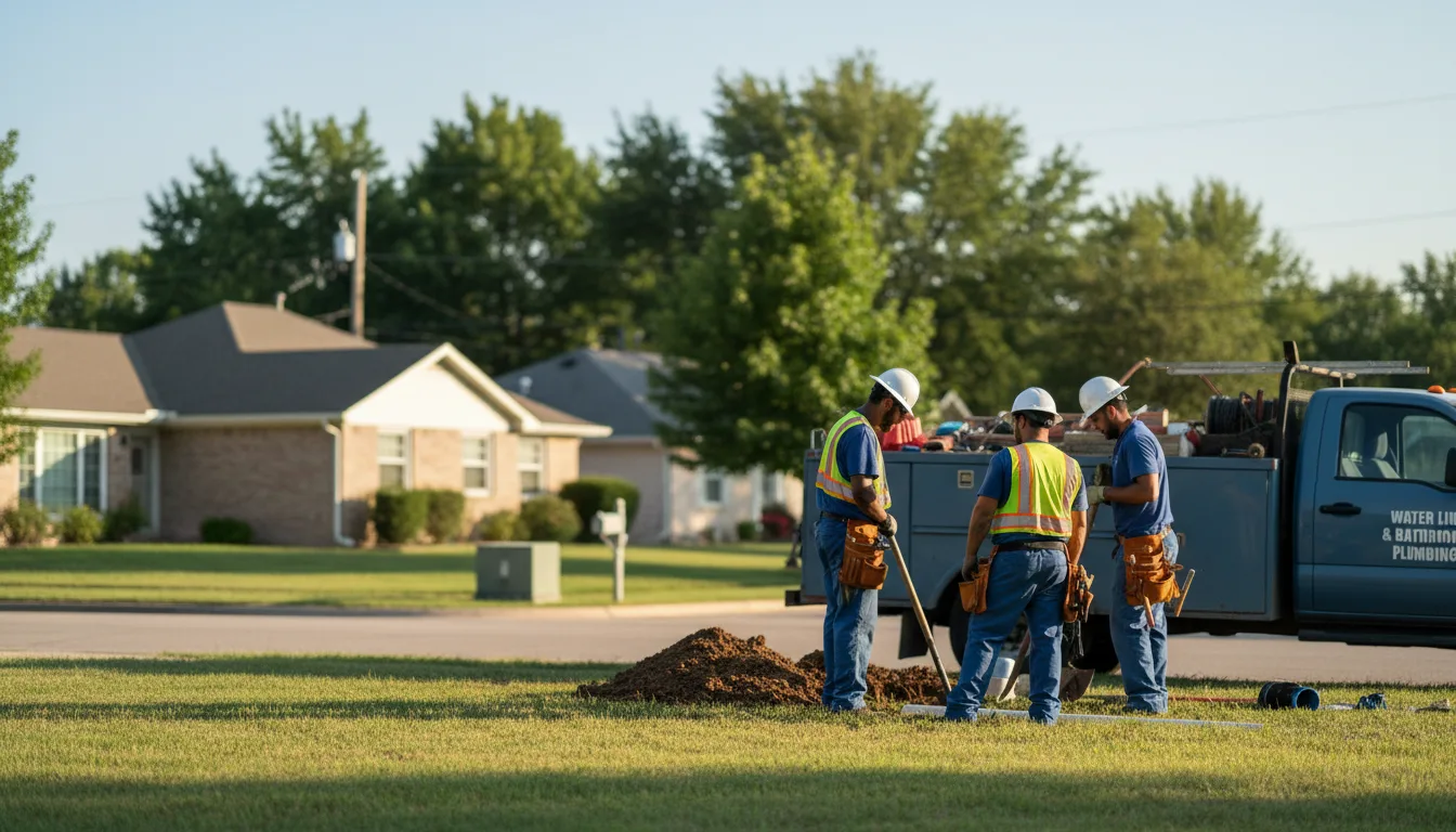 Residential water line and bathroom plumbing service in Carbon, IN